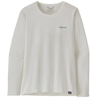 Patagonia Long Sleeve Cap Cool Daily Graphic Shirt - Waters Woman White