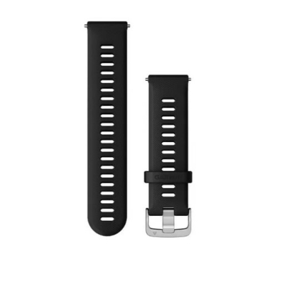 Garmin Bracelet Quick Release/ 22mm/ Silicone/ Noir avec fermoir Silver 