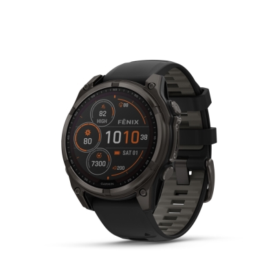 Garmin Fenix 8 Sapphire Solar Titane 47mm Carbon Gray Gris