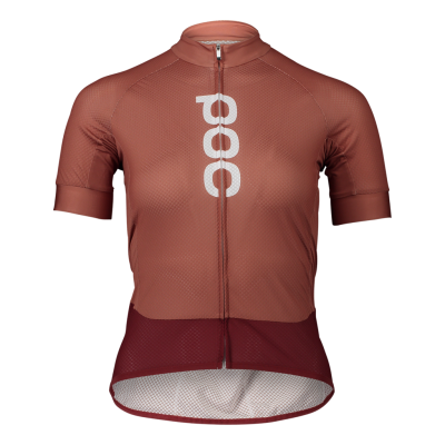 POC W's Essential Road Logo Jersey Himalayan Salt/Garnet Red Frau 
