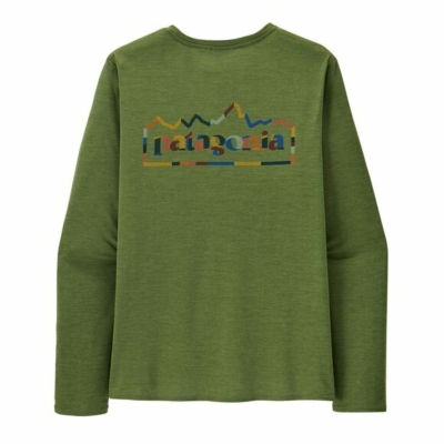 Patagonia Long Sleeve Cap Cool Daily Graphic Shirt Men Green