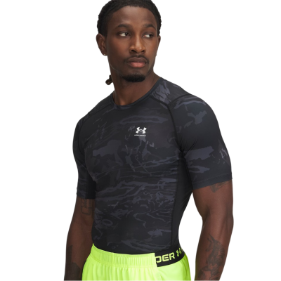 Under Armour HG Armour Printed SS Homme Noir