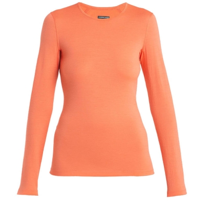 Icebreaker 200 Oasis Long Sleeve Crewe Frau Orange