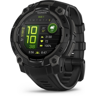 Garmin Instinct 3 AMOLED – 45 mm Noire (Bracelet noir) Noir