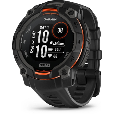 Garmin Instinct 3 Solar – 45 mm Noire (Bracelet noir) Noir