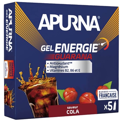 Apurna Gel Energie Guarana Cola Passage Difficile - Etui 5 x 35g dont 1 gel 