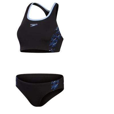 Speedo Womens Placement 2 Piece Woman Black