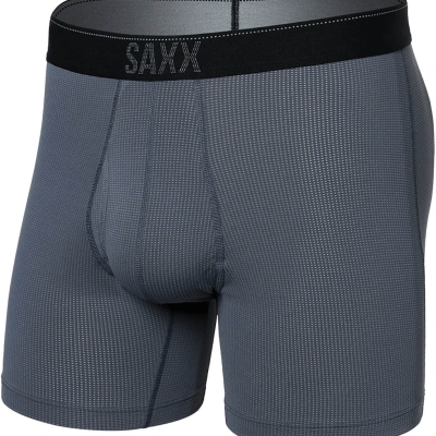 Saxx Quest Quick Dry Mesh Boxer Brief Fly Men Grey