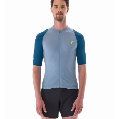 Compressport Trail Racing Postural Short Sleeve Top Homme Bleu