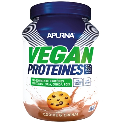 Apurna Vegan Protéines Cookie & Cream - Pot 660 g Bleu