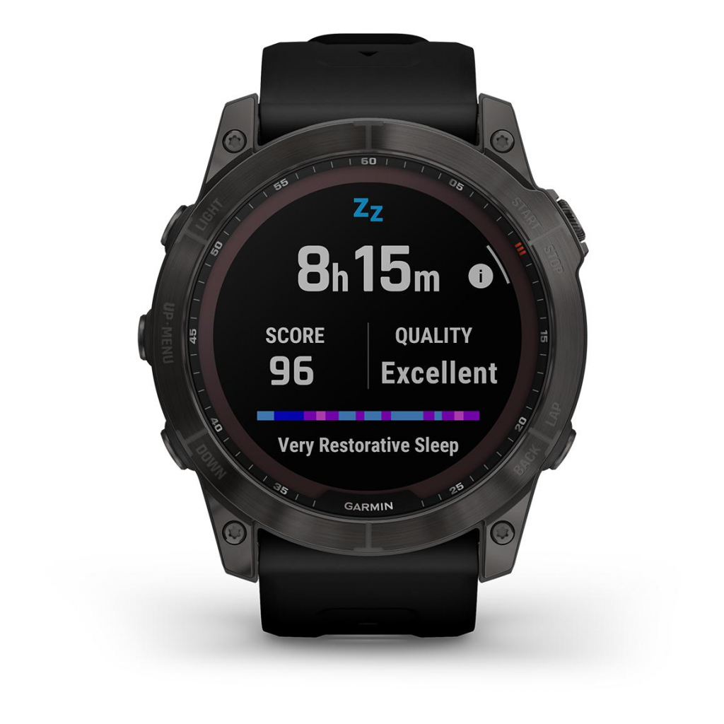 Garmin Fénix 7X Sapphire Solar Titane Carbon Gray DLC (Bracelet Noir) Gris.  Noir