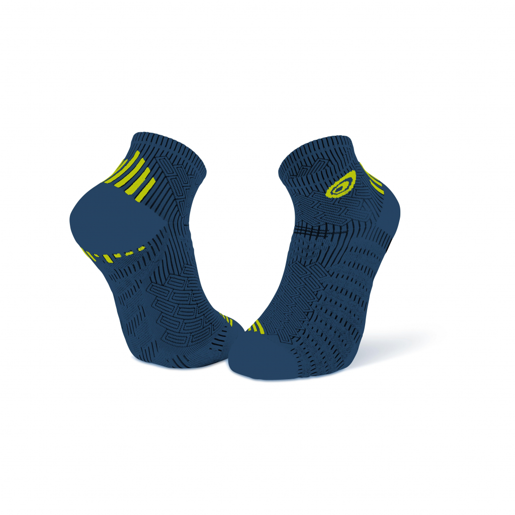 Bv sport socqute run elite denim blue and yellow: standard socks