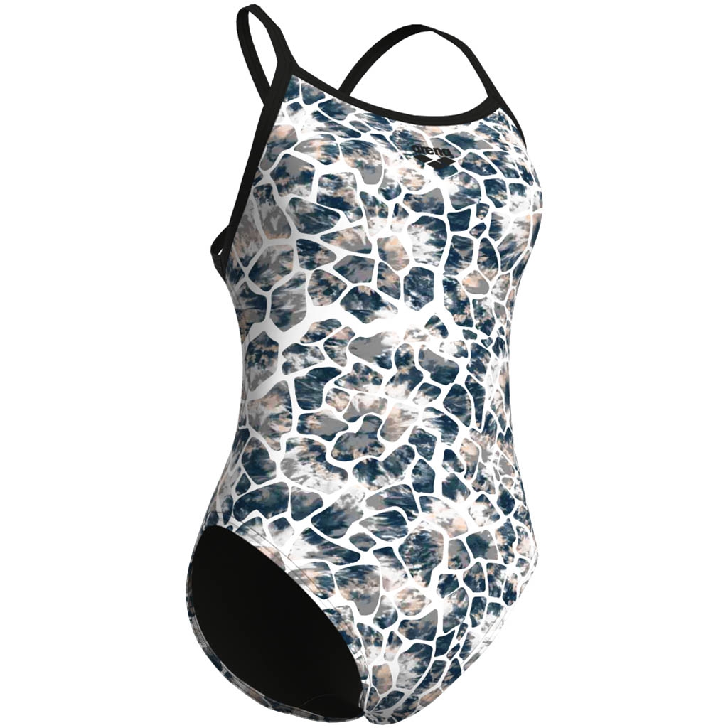 Arena Earth Swimsuit Xcross Back Black White LEPAPE