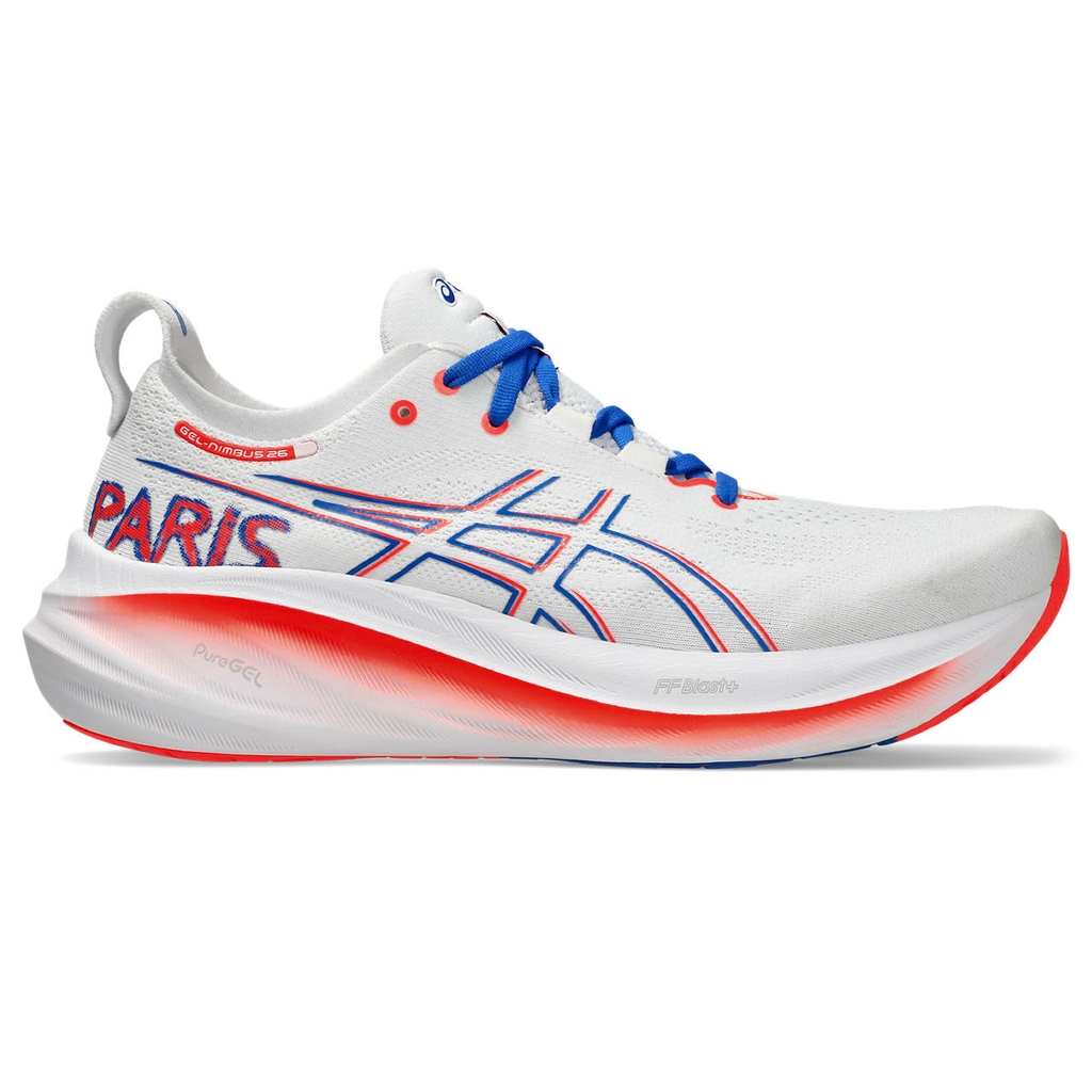 Asics Gel Nimbus 26 White.Sunrise Red Pope