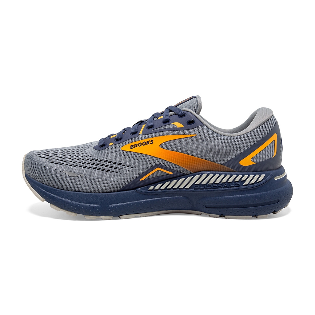 Brooks running Adrenaline GTS 23 Grey Crown Blue Orange Lepape