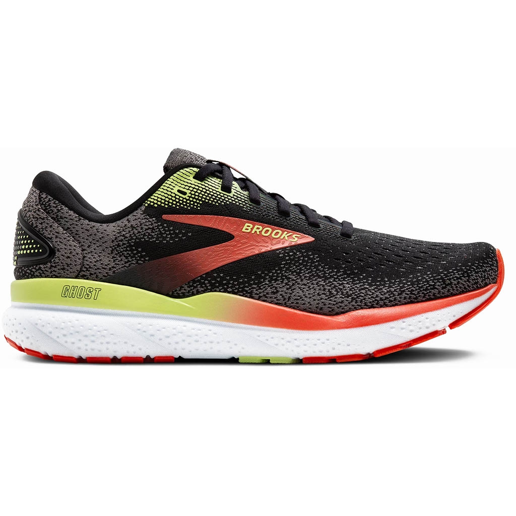 Brooks running Ghost 16 Black Mandarin Red Green LEPAPE
