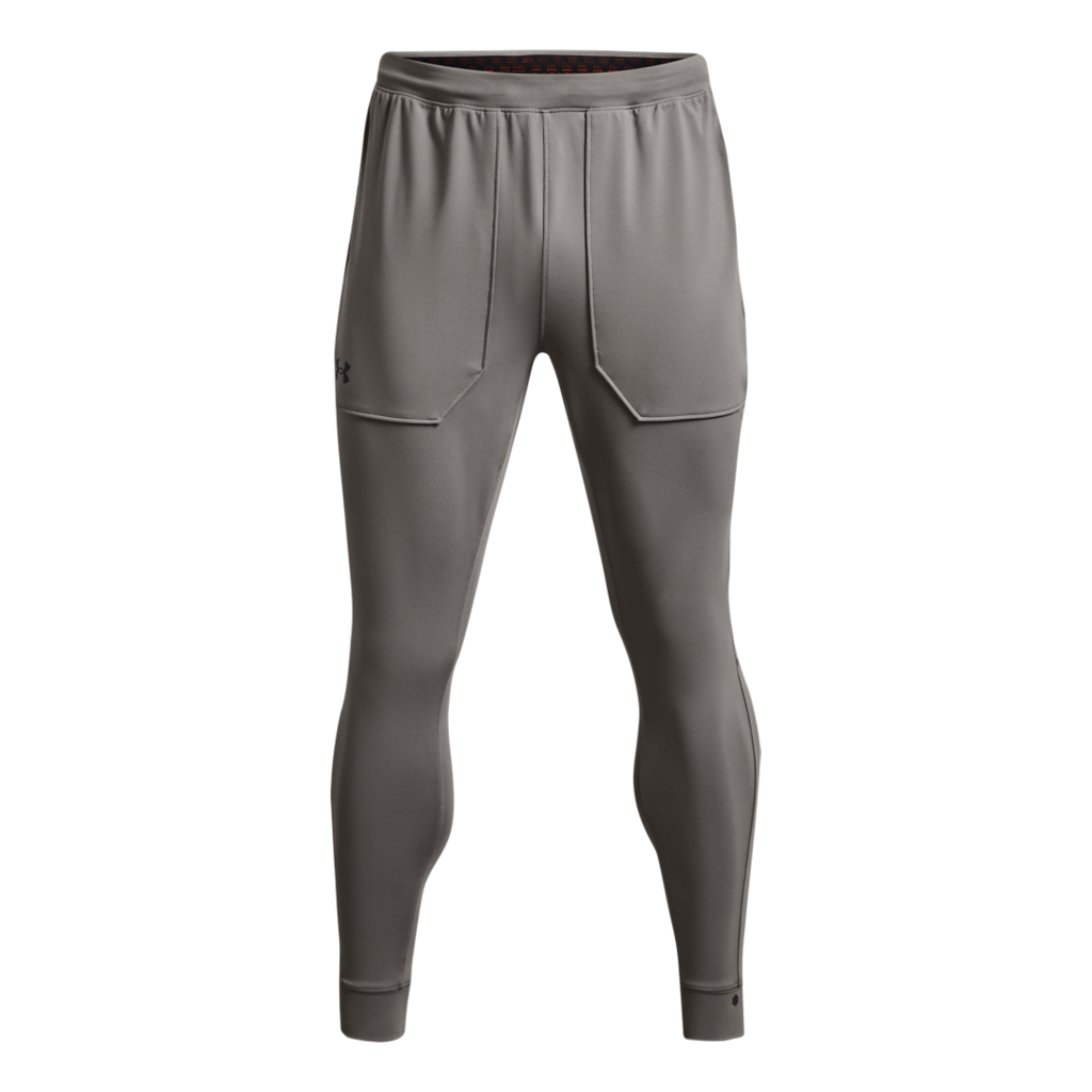 Calças ajustadas Under Armor Rush cinza claro: meia calça modelo masculina