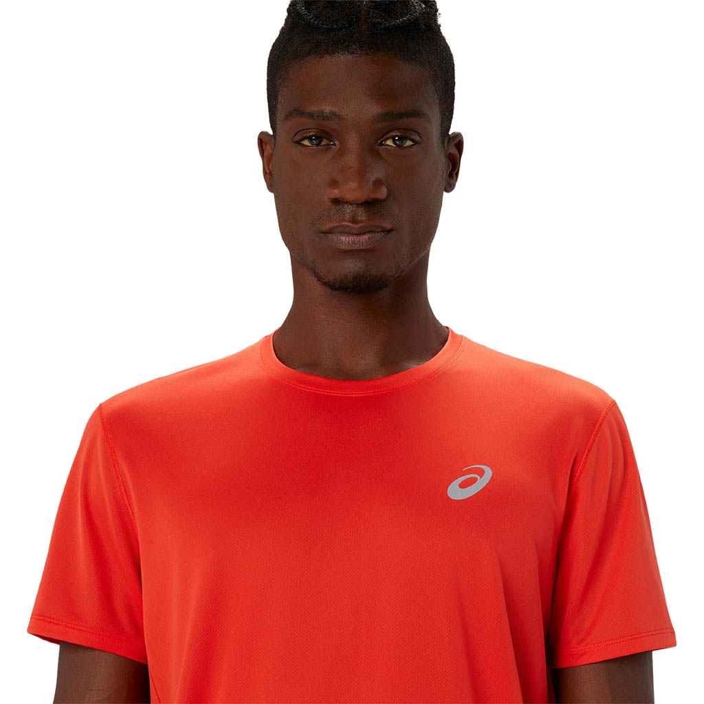 Asics t shirt homme rouge on sale