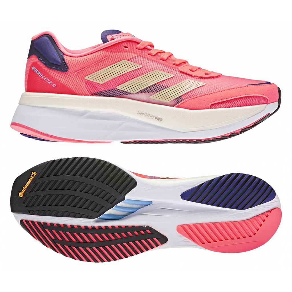 Adizero boston 10 adidas pink and gold women's model