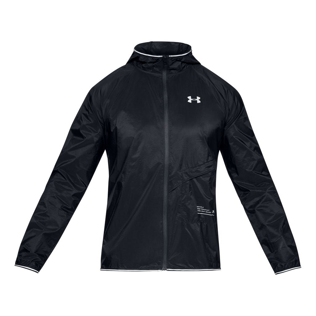 Under armor storm qualifier packable jacket black: men's model jacket