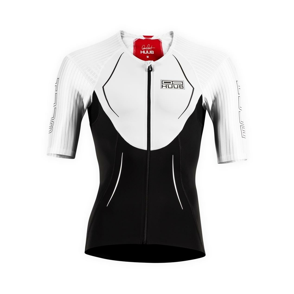 HUUB★フーブ Dave Scott トライトップ size:M Dave scott tri suit long course tri top huub white and red