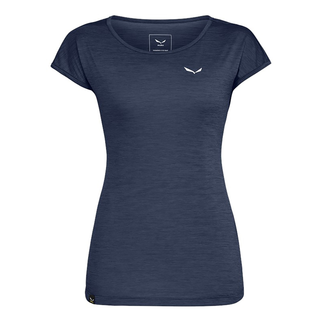 Salewa Puez Melange Dry Short Sleeve Tee Bleu marine. Blanc Lepape