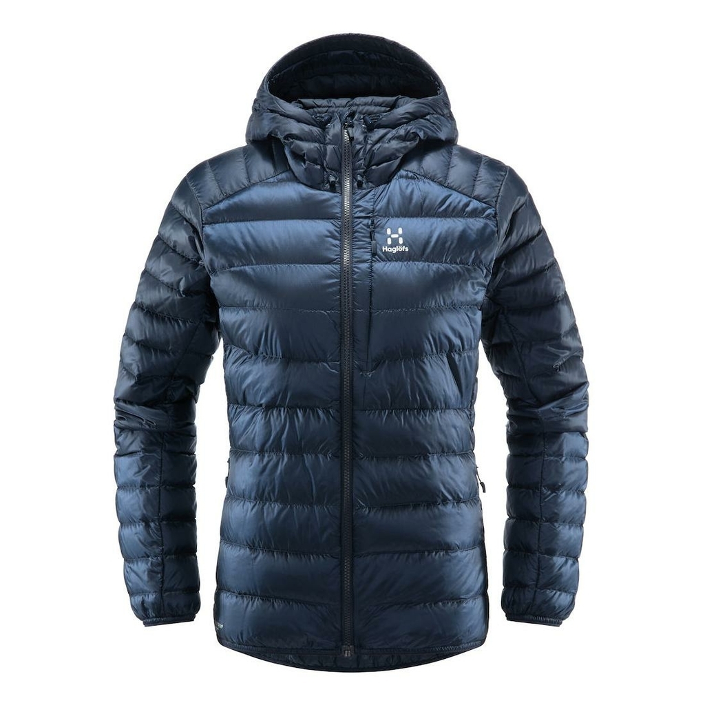Haglofs roc down hood dark blue women s down jacket
