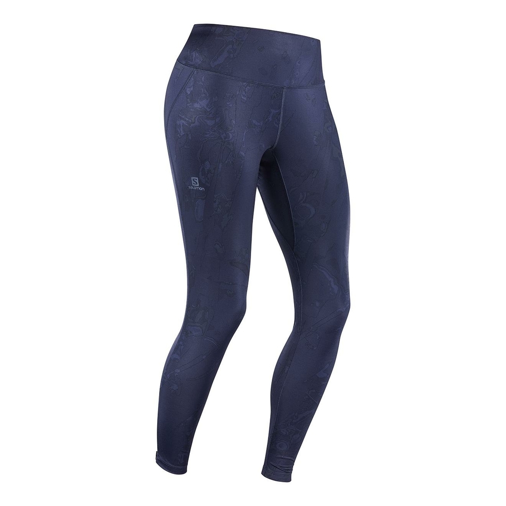 Salomon agile long tight bleu collant modele femme