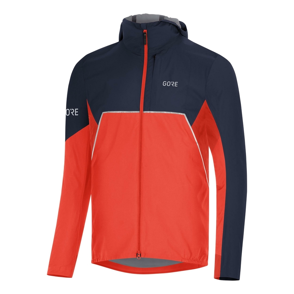 Gore Wear R7 Partial Gore Tex Infinium Hooded Jacket Orange. Black