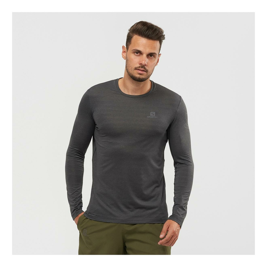 Salomon xa long sleeve gray tee: men's model jersey