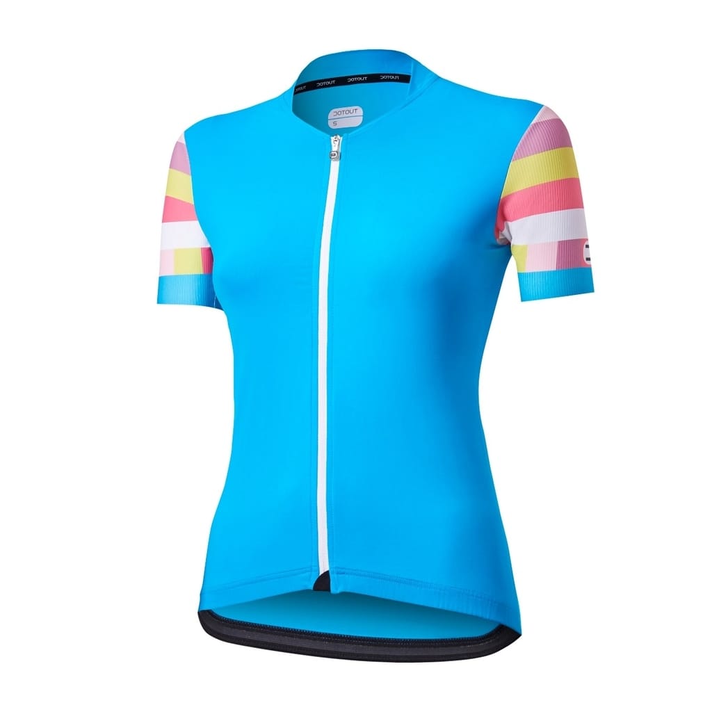 Dotout flag w jersey light blue: women's cycling jersey
