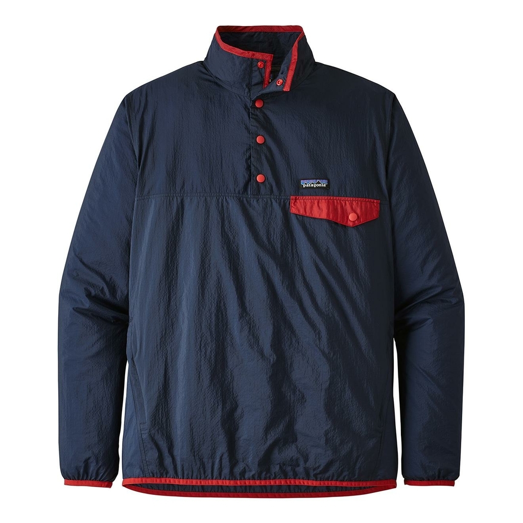 Patagonia houdini snap t pullover azul oscuro y rojo modelo polar de hombre