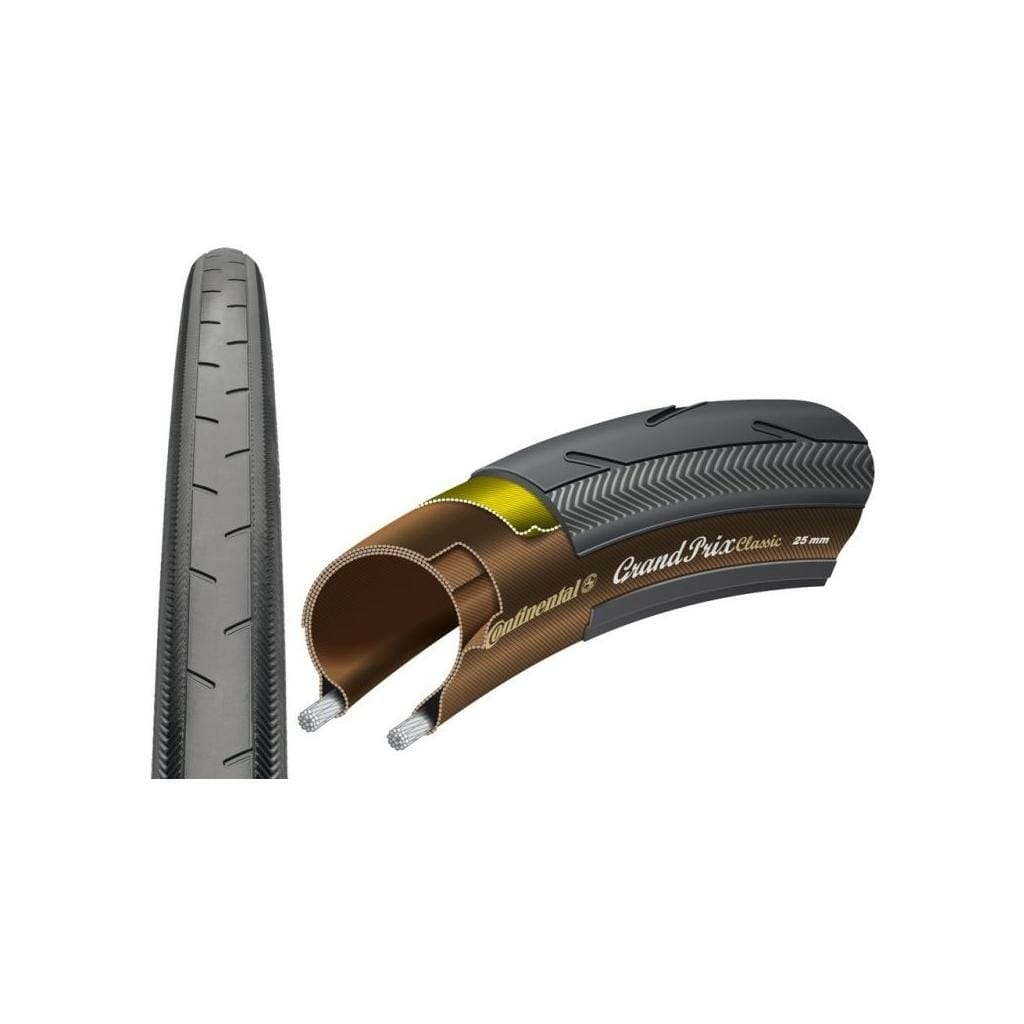 700x25c grand prix road bike tire with beige continental black