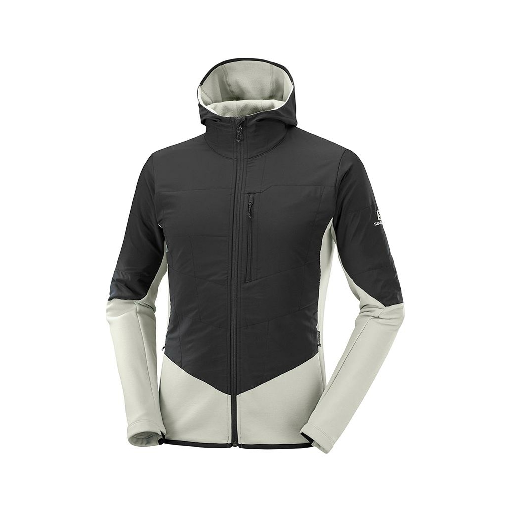 Salomon outline warm hybrid blanco y negro forro polar para hombre