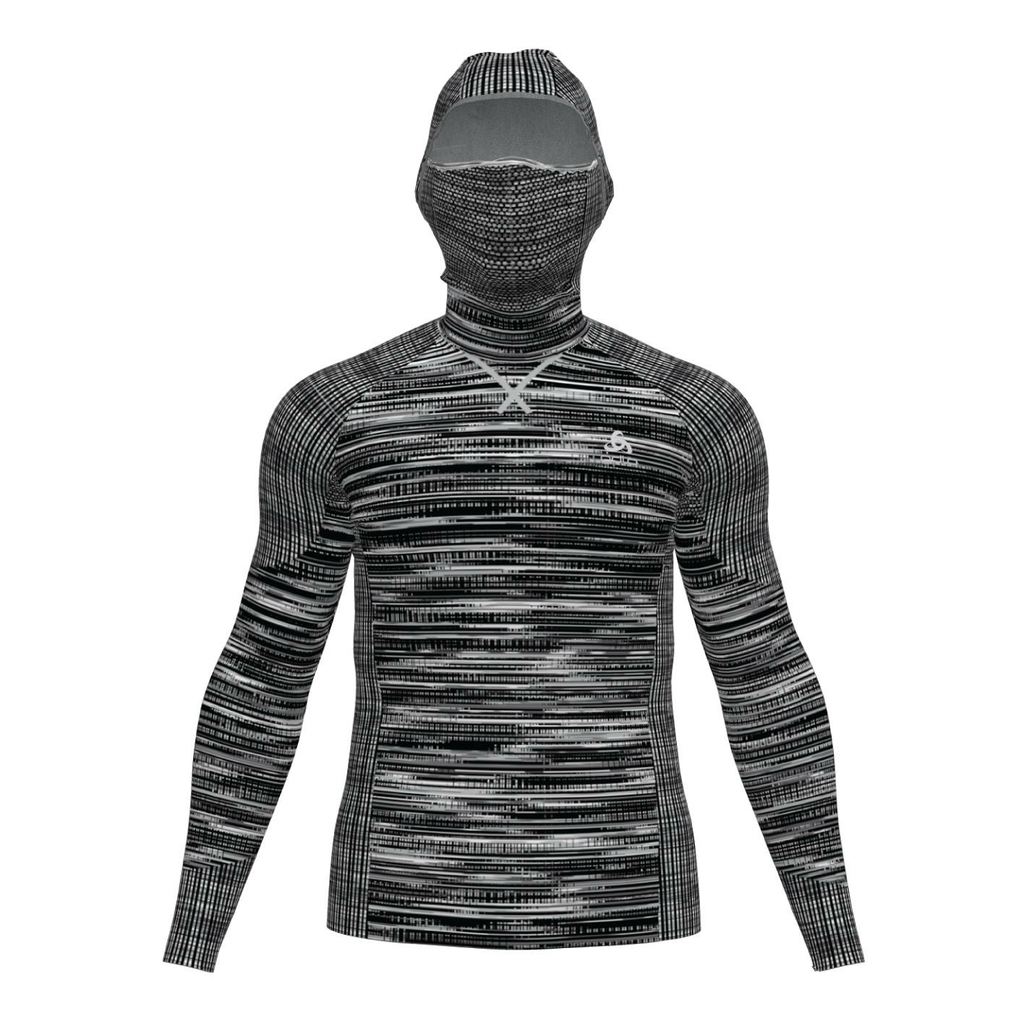 Odlo Blackcomb Eco Base Layer Top With Facemask Long Sleeve Men Black
