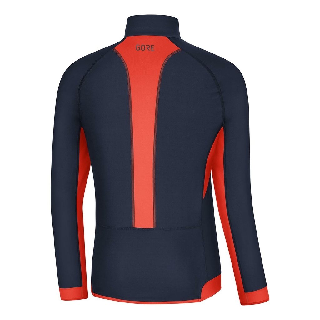 Gore Wear R3 Partial Gore Windstopper Maillot Bleu fonce. Rouge Lepape