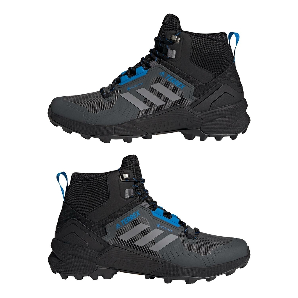 Adidas Terrex Swift R3 Mid Gore Tex Grau. Schwarz. Blau Papst