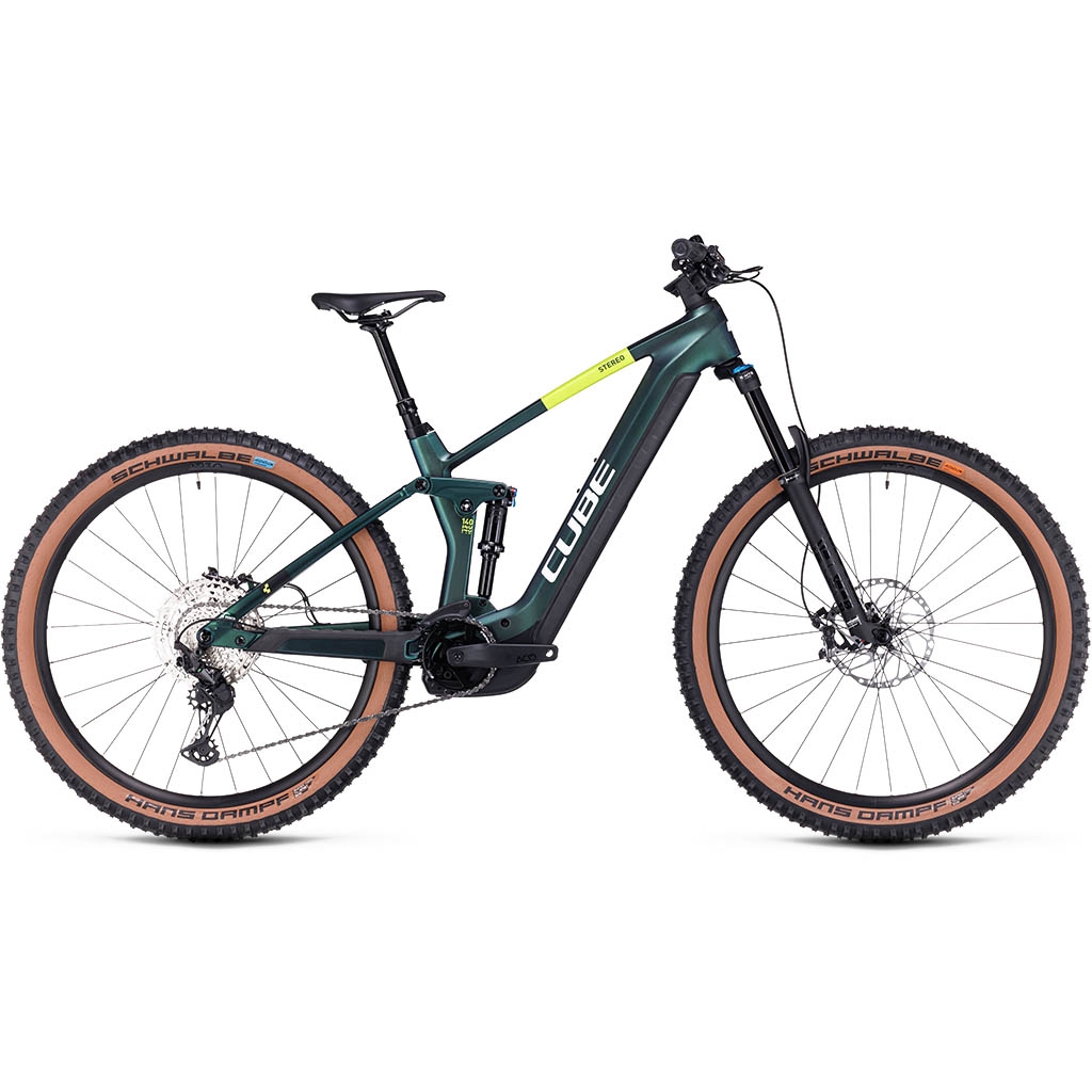 Cube Stereo Hybrid 140 HPC SLX 750 vert Velo electrique tout terrain VTTAE modele mixte