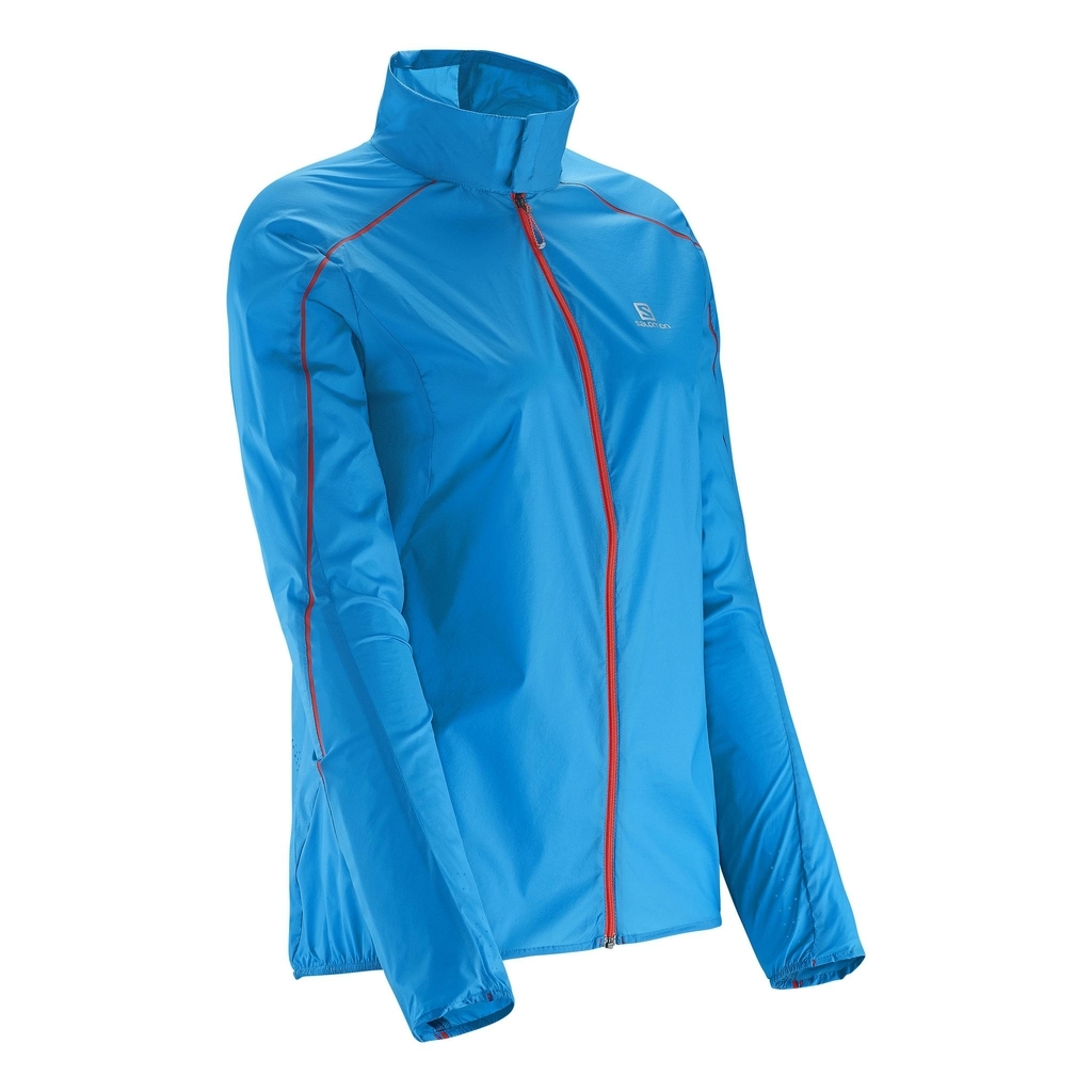 【使用1回】SALOMON S/LAB Light Jacket / Lサイズ Blue and red salomon slab light jacket - women's model