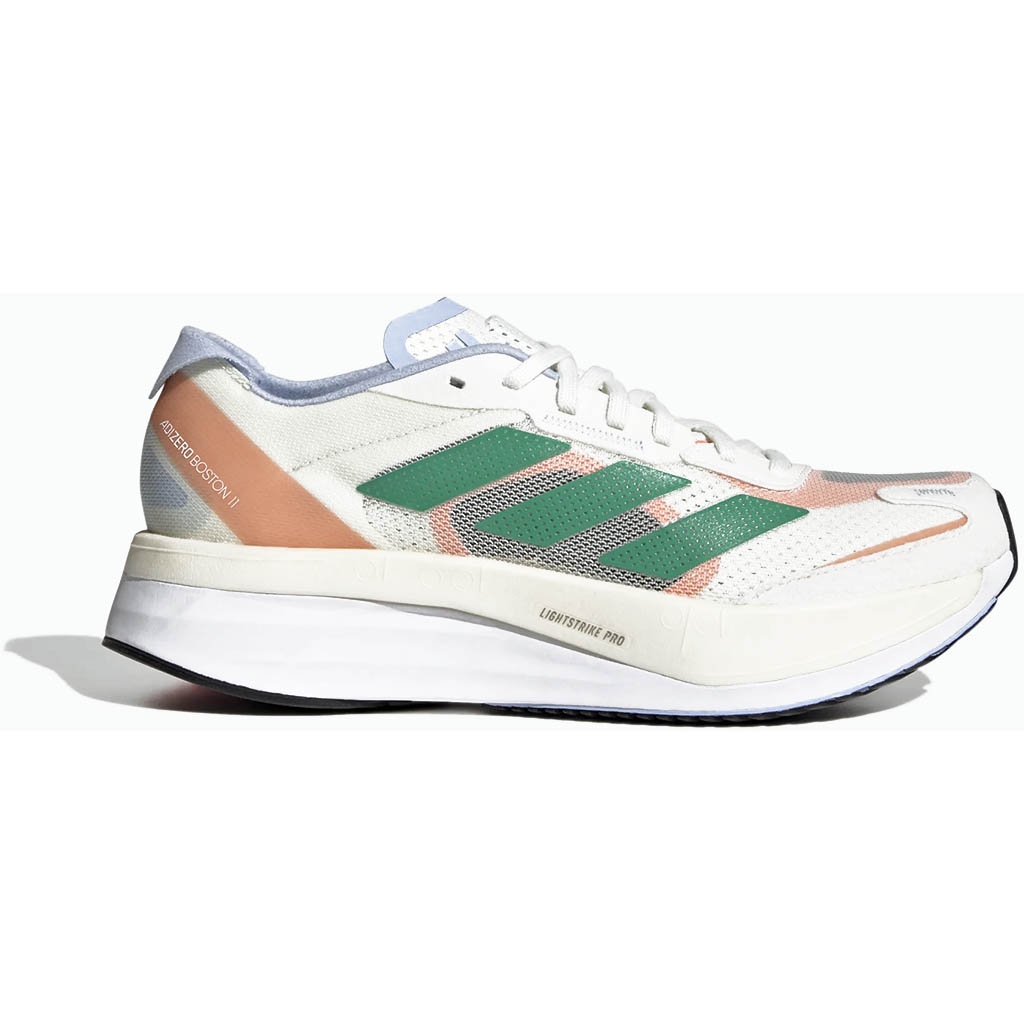 Adidas Adizero Boston 11 white green coral women s running shoes