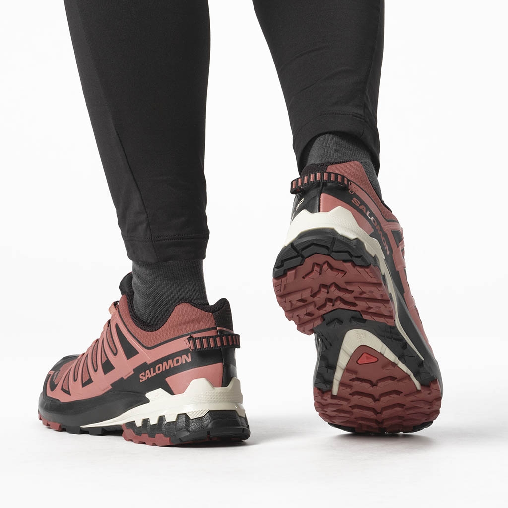 Pelle di mucca Salomon XA Pro 3D V9 Gore Tex. Nero. Rosa appassita Papa