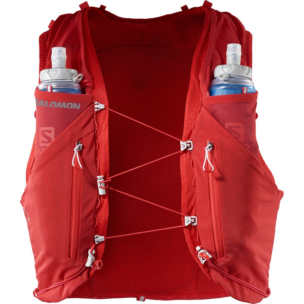 SALOMON-ADV SKIN 12 SET WHITE/ELECTRIC GREEN - Trail running bag