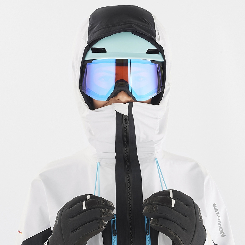 Salomon Mountain Gore-Tex 3L Jacket White.Deep Black | Lepape Salomon Mountain Gore-Tex 3L Jacket White.Deep Black | Lepape