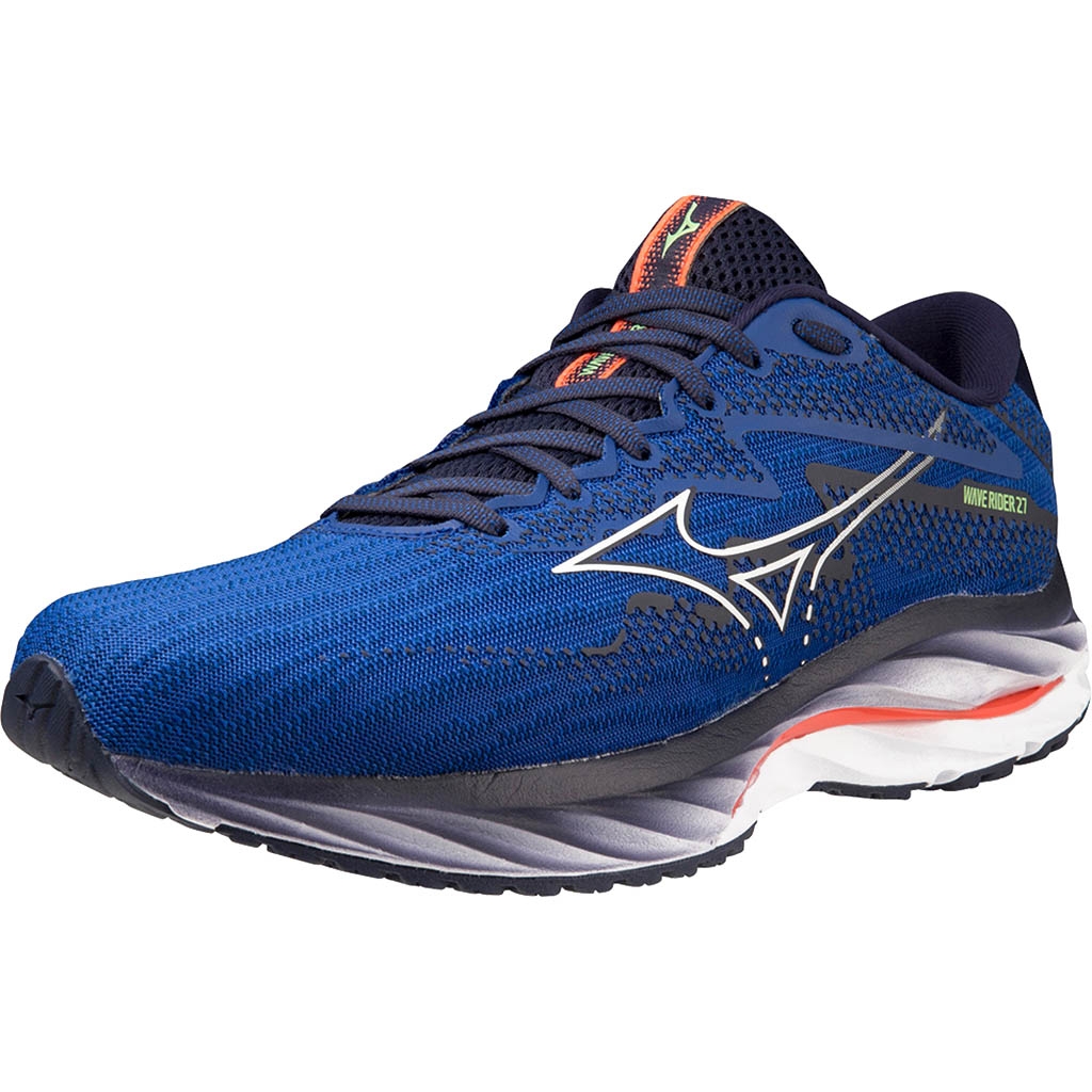 Mizuno Wave Rider 27 Surf The Web.White.Neon Flame Lepape