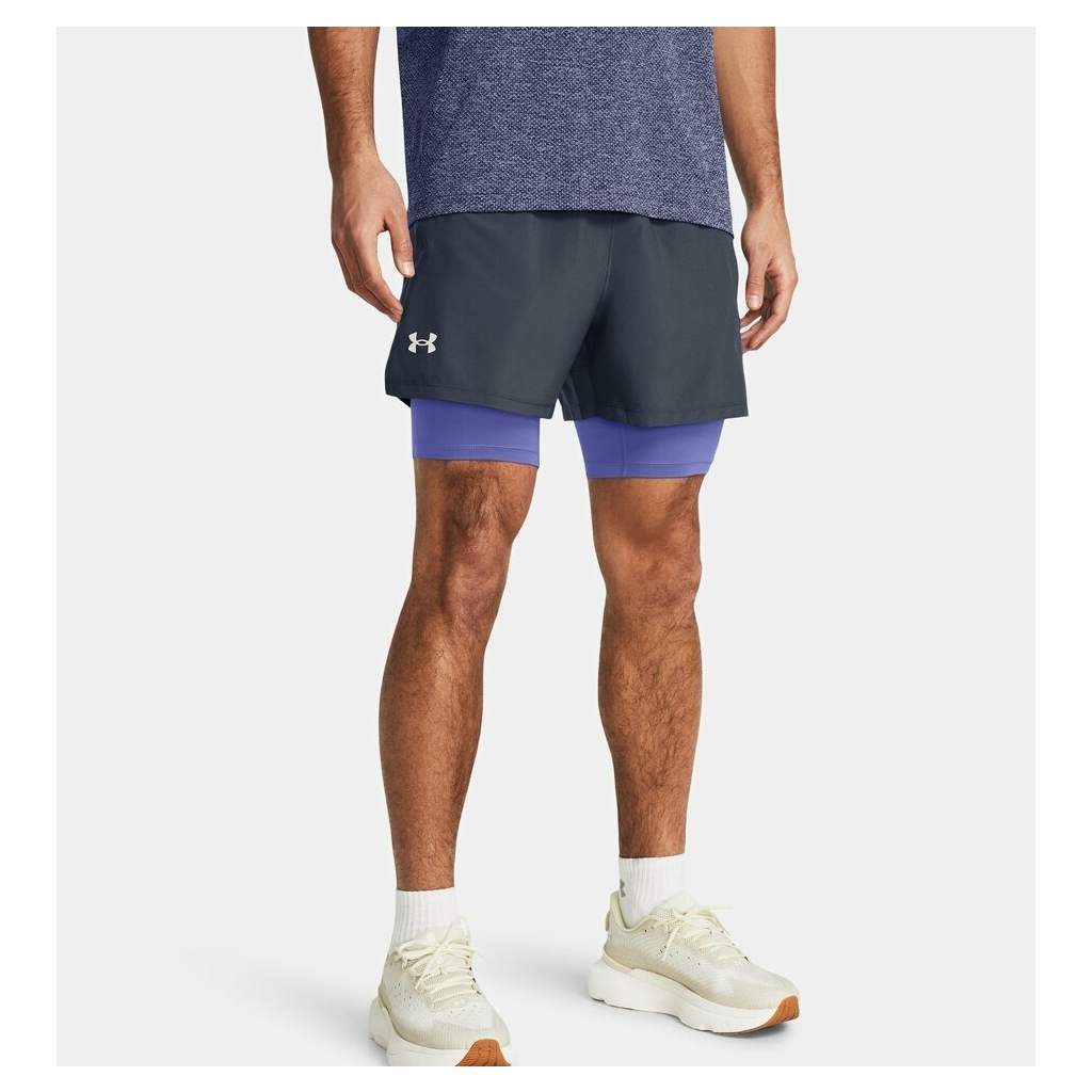 Launch 5 2in1 Short Downpour Gray Starlight Reflect Under Armor Pope