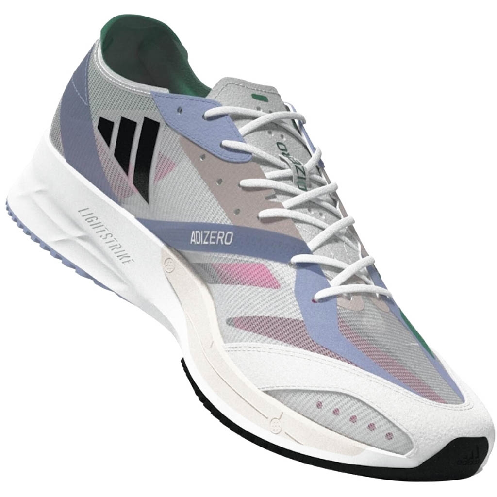 Adidas Adizero Adios 7 white-green-blue: women's running shoes