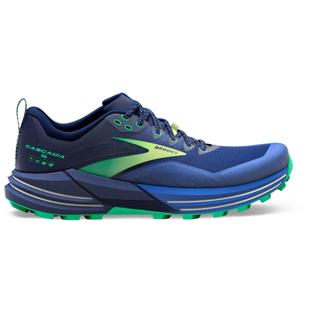 Brooks Cascadia 16 negro-azul-verde: zapatillas de trail para hombre