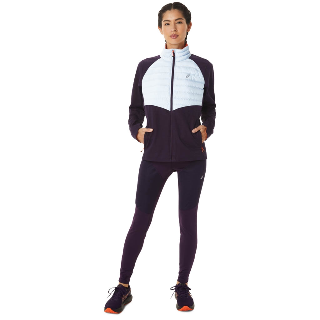 Asics Winter Run Jacket zwart en blauw hardloopjack voor dames