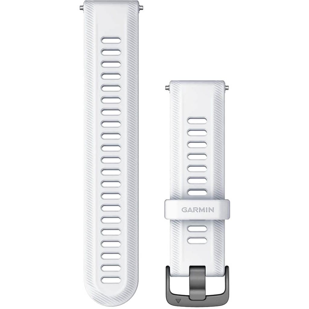 Garmin 22mm ホワイトバンド Garmin Bracelet Quick Release. 22mm. Silicone. Blanc avec fermoir