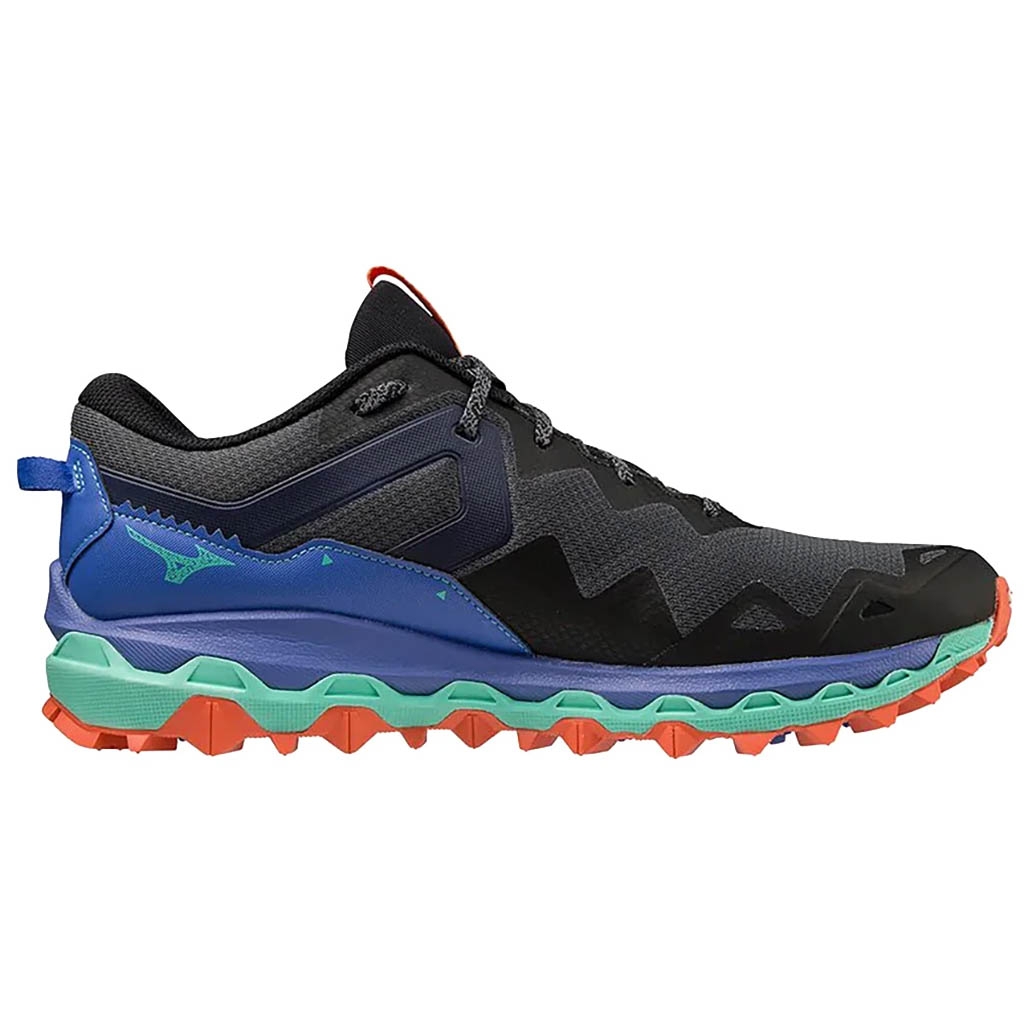 Mizuno Wave Mujin 9 nero blu verde scarpe da trail running da uomo